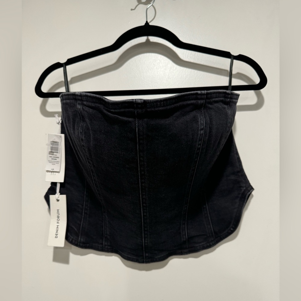 Aritzia - Denim Forum - Black Denim Bustier - LG